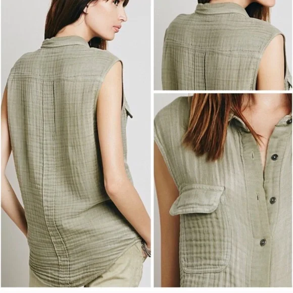 Free People Buttondown Tank🆕 - Picture 2 of 3